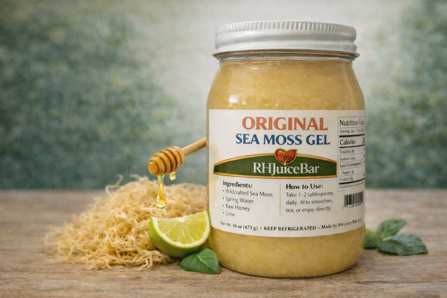 RH Wildcrafted Strawberry Sea Moss Gel -16 oz