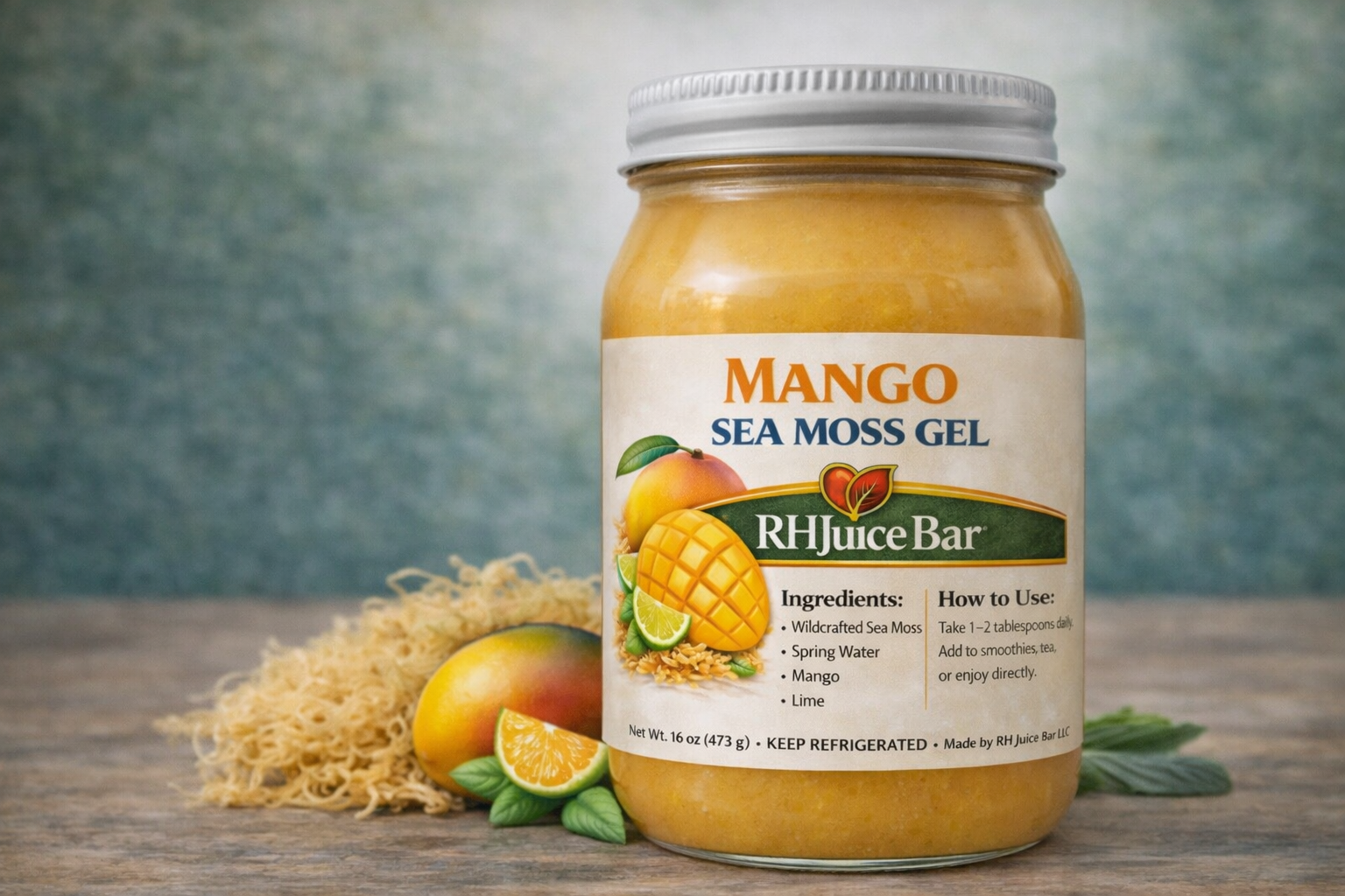 RH Wildcrafted Strawberry Sea Moss Gel -16 oz