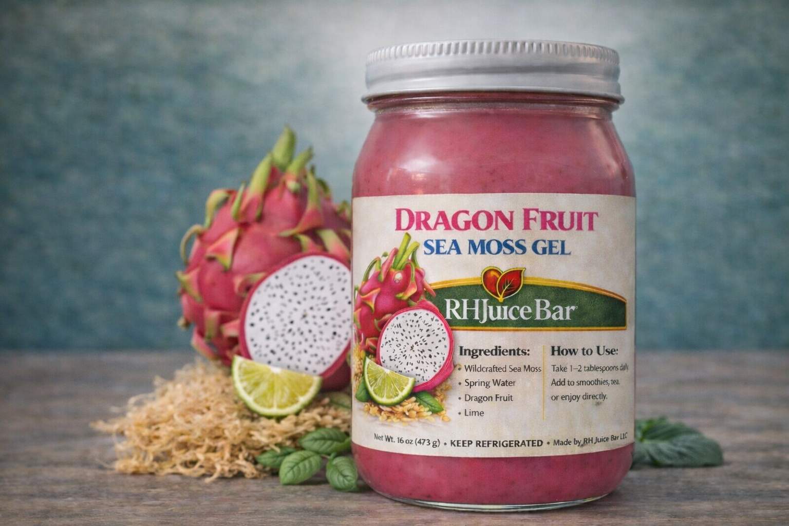 RH Wildcrafted Strawberry Sea Moss Gel -16 oz